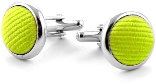 Silk Cufflinks Lime Green F04 Product
