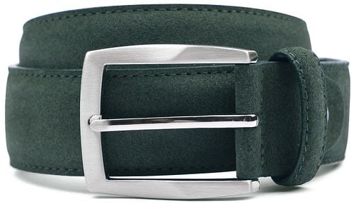 Suitable Riem Suède Leer Donkergroen
