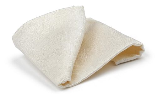 Suitable Pochette de Costume Wedding Soie Paisley Off White Product
