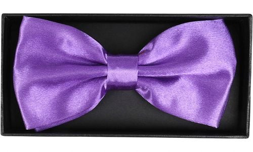 Suitable Satin Bow Tie Purple Verpakking