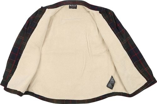 Barbour Hemdjacke Wool Blend Karomuster Willberry Olive