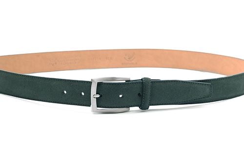 Suitable Riem Suède Leer Donkergroen