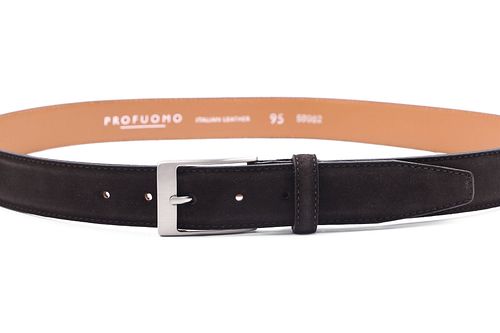 Profuomo Suede Belt Dark Brown Product / Detail