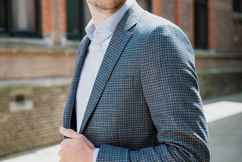 Suitable Sports Jacket Royal Brown Blue Model / Voorkant