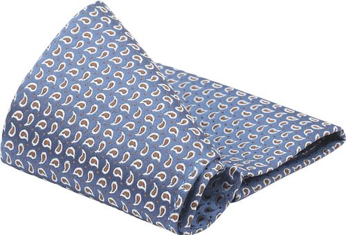 Suitable Pochette de Costume Soie Paisley Bleu Foncé Product