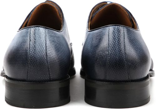Suitable Leren Herenschoen Derby Print Blauw Product / Achterkant