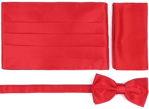 Suitable Cumberband Bow Tie Set Red Product