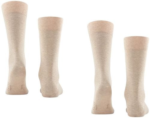Falke Happy Socks 2 Pair Beige Melange Product / Achterkant