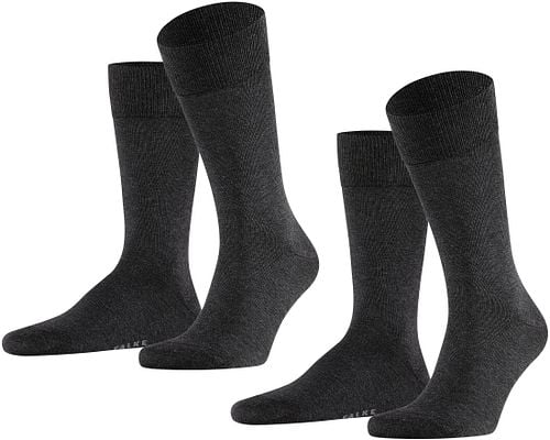 Falke Happy Sokken 2 Paar Antraciet Melange Product
