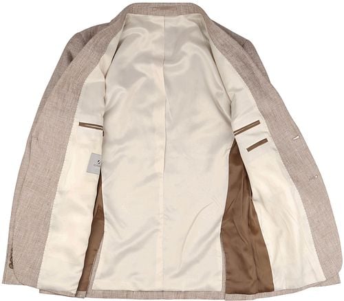 Suitable Blazer Pepita Linen Beige Product / Detail