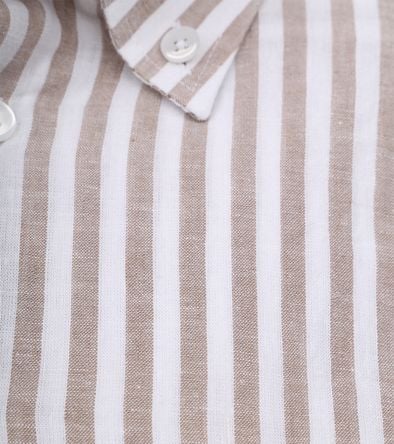 Ledub Shirt Linen Striped Beige Product / Detail