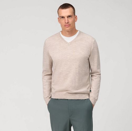 Olymp Casual Pullover Wool Beige Model / Voorkant