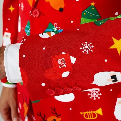 OppoSuits Festivity Rood Kostuum Model / Detail