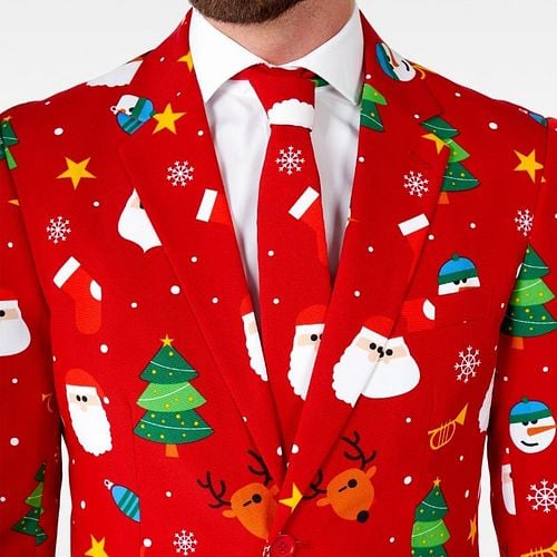OppoSuits Festivity Rood Kostuum Model / Detail