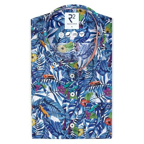 R2 Shirt Short Sleeves Print Blue Product