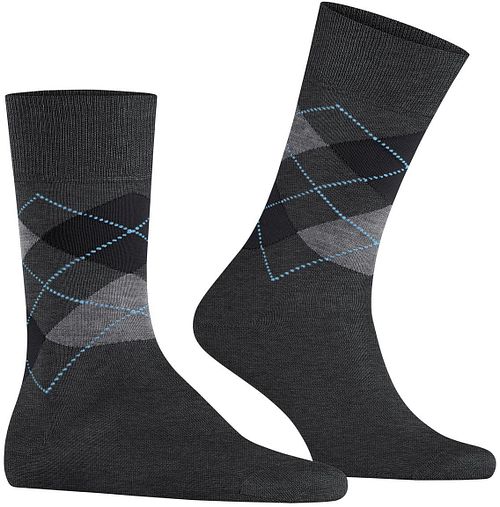 Burlington Manchester Socks Checkered Anthracite 3095 Product