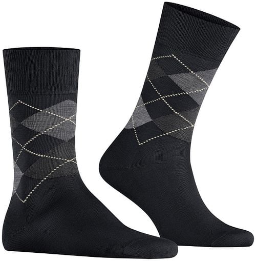 Burlington Manchester Socken Kariert Schwarz 3000 Product