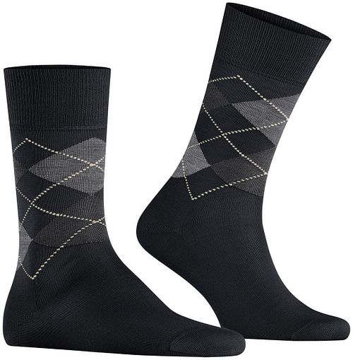 Burlington Manchester Socks Checkered Black 3000 Product