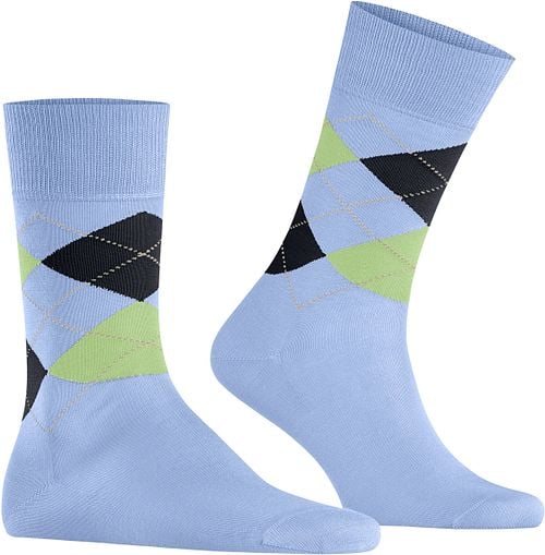 Burlington Manchester Socks Checkered Blue 6258 Product / Detail