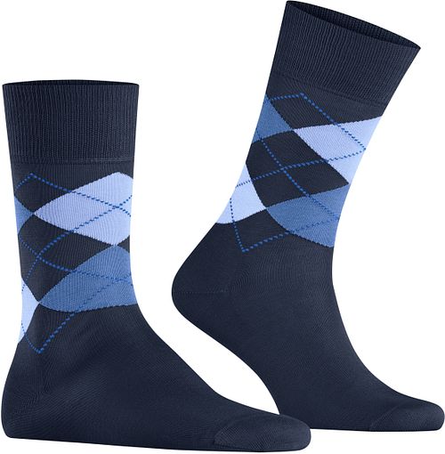 Burlington Manchester Socken Kariert Blau 6120 Product / Detail