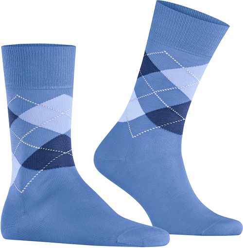 Burlington Manchester Socken Kariert Blau 6550 Product / Detail