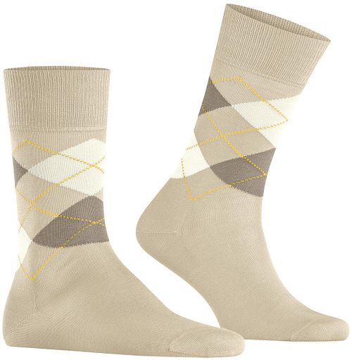 Burlington Manchester Socken Kariert Light Beige 4840 Product
