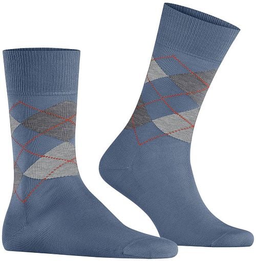 Burlington Manchester Socks Checkered Blue 6274 Product