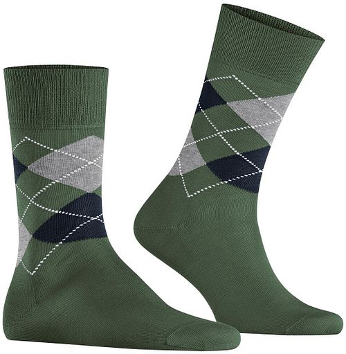 Burlington Manchester Socks Checkered Green 7982 Product