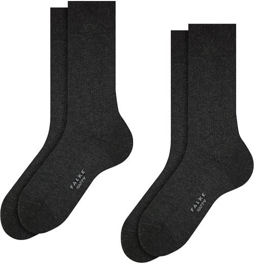 Falke Happy Socks 2 Pair Dark Grey Melange Product