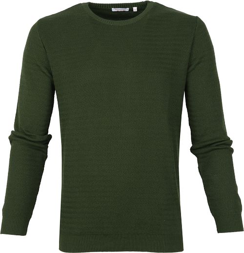 KnowledgeCotton Apparel Trui Waves Donkergroen Product