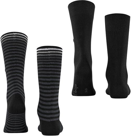 Burlington Everyday 2-Pack Strepen Zwart Product / Achterkant