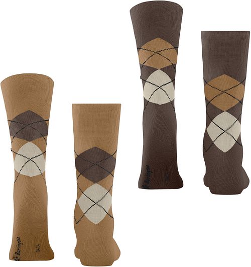 Burlington Chaussettes Everyday Lot de 2 Marron 5152 Product / Achterkant