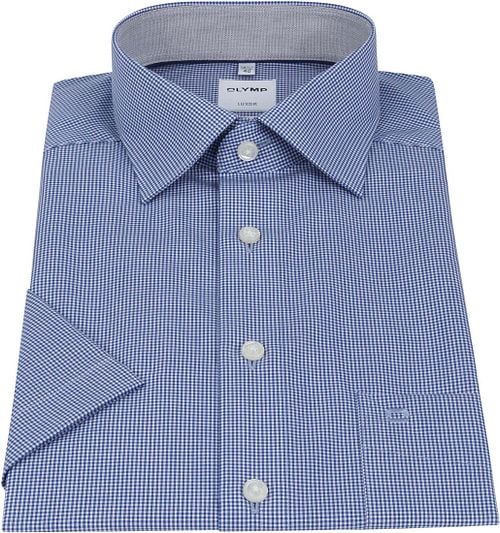 OLYMP Hemd Luxor Kurzarm Karo Royal Blau Product / Detail