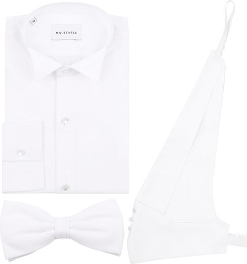 Jupe Blanche Colis Chemise + Gilet + Nœud En Coton Moldau Product