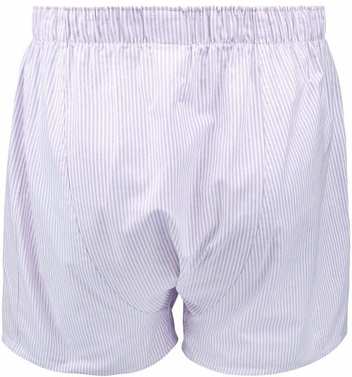 Steppin' Out Boxershort Striped Oxford Purple Product / Achterkant