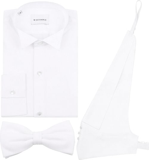 Tailcoat Package Cotton White Shirt + Waistcoat + Bow Moldau Product