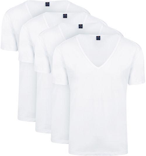 Suitable T-shirt White Deep V-neck Vitaru Stretch 4 Pack Product