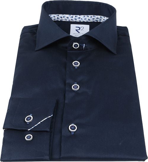 R2 Shirt Extra Long Sleeves Navy Product / Achterkant