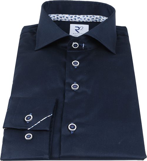 R2 Hemd Extra Long Sleeves Navy Product / Achterkant