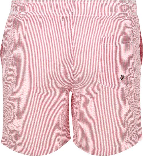Suitable Zwembroek Stripe Seersucker Rood Product / Achterkant