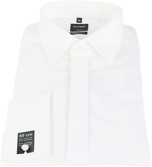 Olymp Extra Long Sleeve Wedding Shirt Off White Model / Zijkant