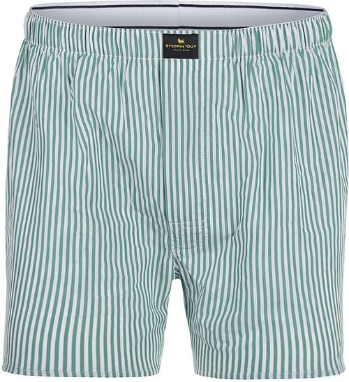 Steppin' Out Boxershort Streep Poplin Groen Product
