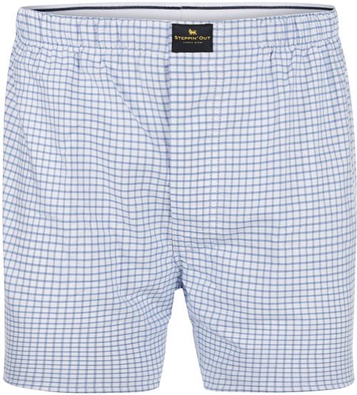 Steppin' Out Boxershort Oxford Ruiten Lichtblauw Product