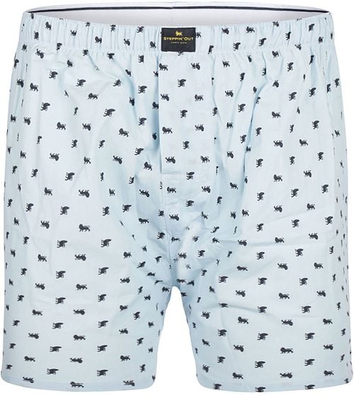 Steppin' Out Boxershort Print Poplin Lichtblauw Product