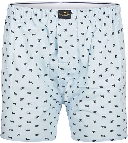 Steppin' Out Boxershort Print Poplin Light Blue Product