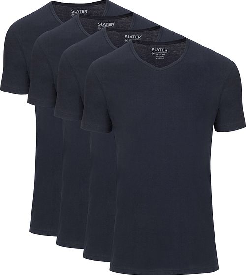 Slater T-shirts Basique Lot de 4 Col-V Marine Product