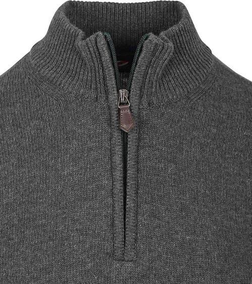 Suitable Half Zip Trui Lamswol Antraciet Product / Detail
