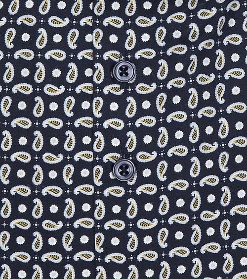 R2 Overhemd Extra Lange Mouwen Paisley Navy Product / Detail