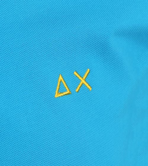 Sun68 Polo Shirt Small Stripe Collar Blue Product / Detail