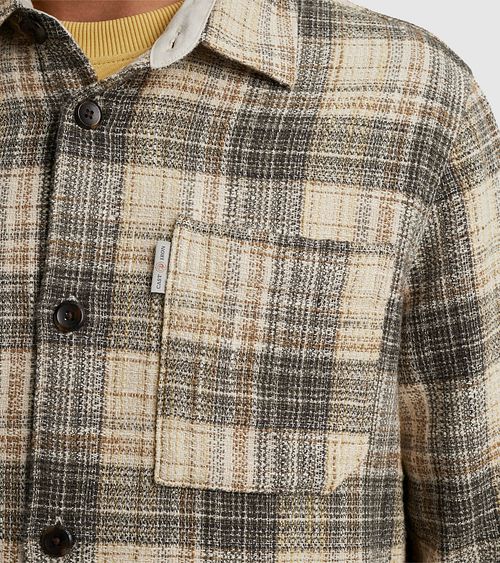 Cast Iron Overshirt Checks Green Model / Detail